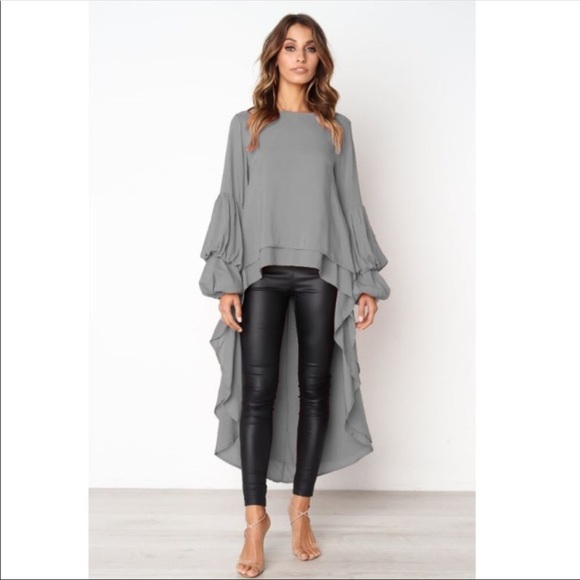 Last one! Cute and sexy high low top in black. - Picture 3 of 16